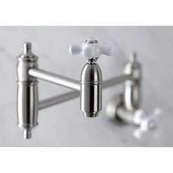 Kingston Brass KS310XPX-P Restoration Two-Handle Wall Mount Pot Filler