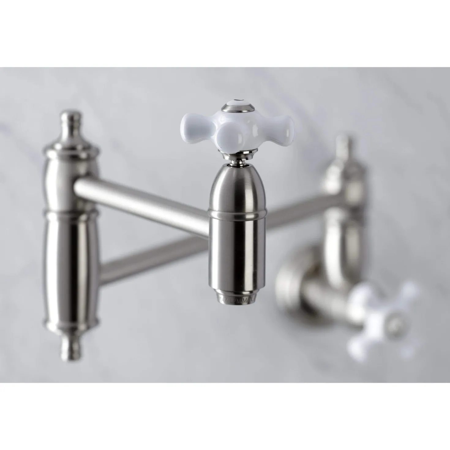 Kingston Brass KS310XPX-P Restoration Two-Handle Wall Mount Pot Filler