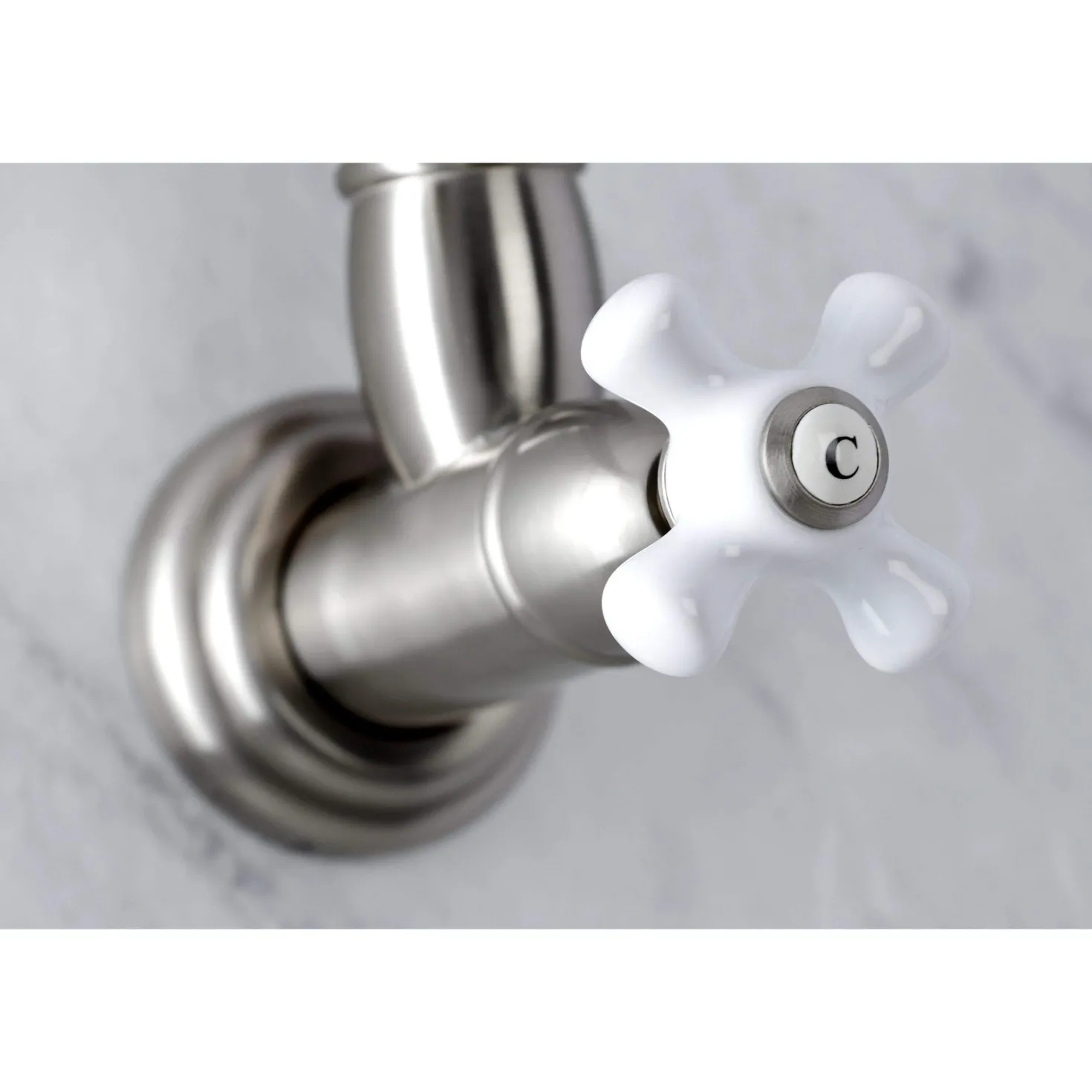 Kingston Brass KS310XPX-P Restoration Two-Handle Wall Mount Pot Filler
