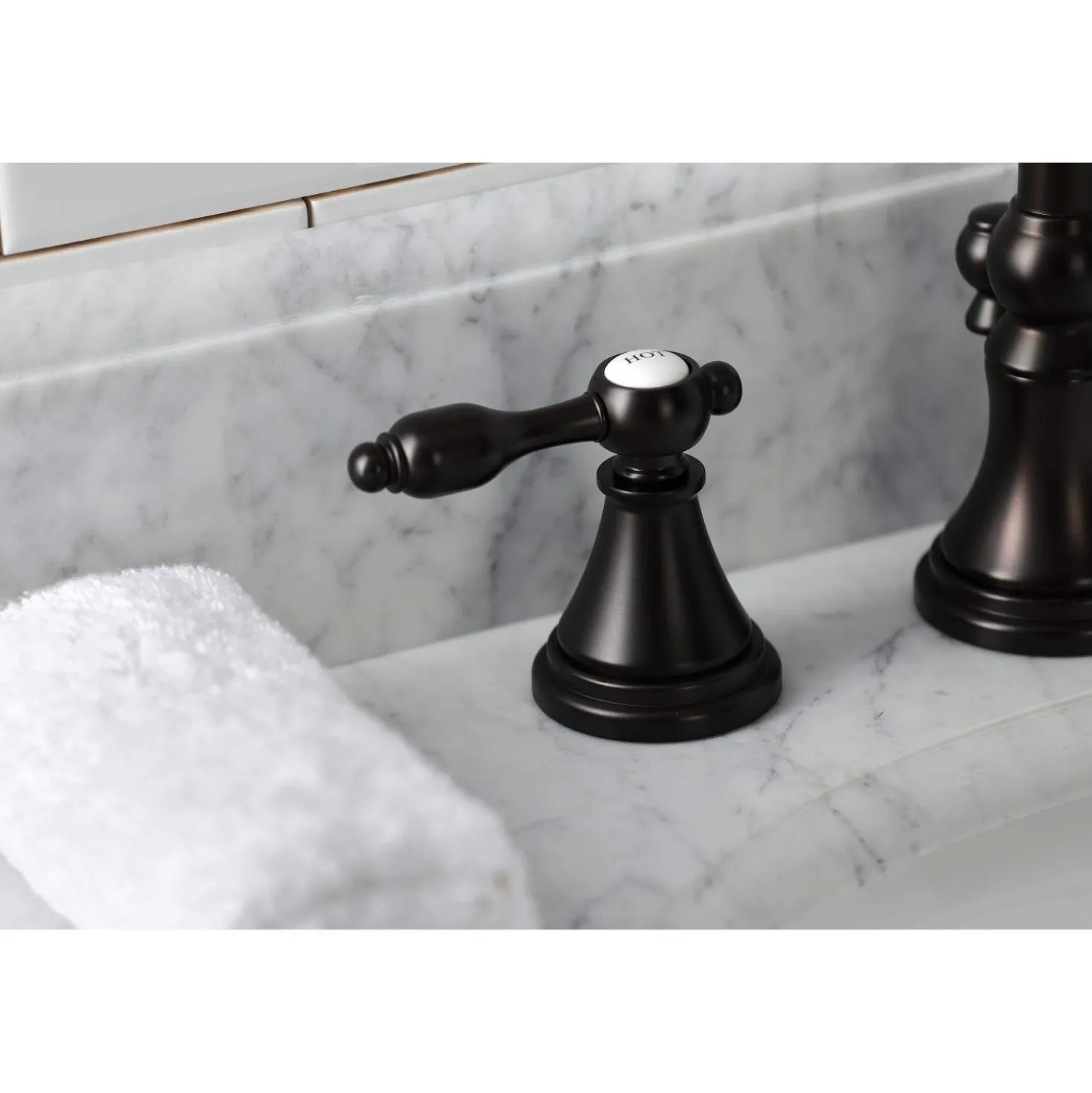 Kingston Brass KS298XTAL-P Tudor Widespread Bathroom Faucet with Brass Pop-Up