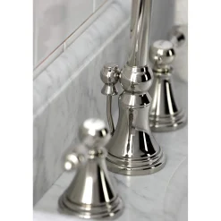 Kingston Brass KS298XTAL-P Tudor Widespread Bathroom Faucet with Brass Pop-Up