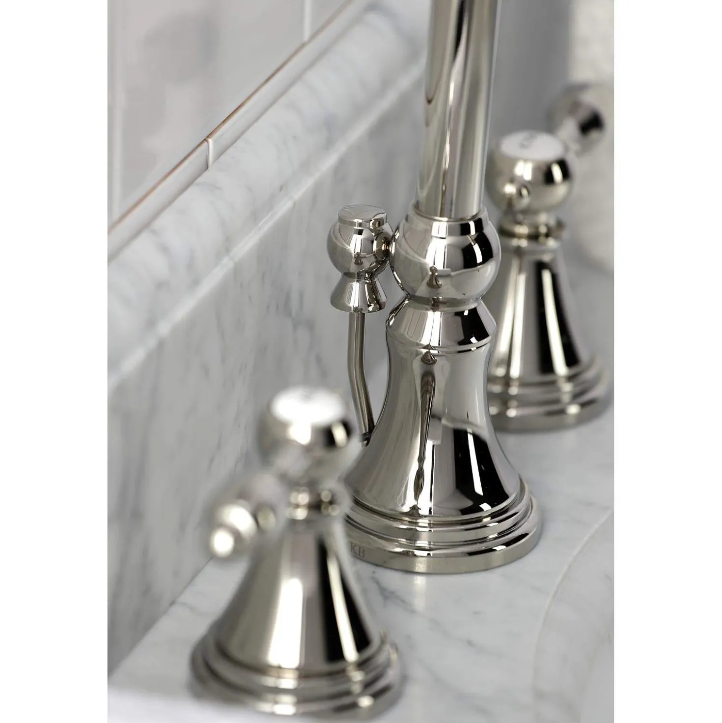 Kingston Brass KS298XTAL-P Tudor Widespread Bathroom Faucet with Brass Pop-Up