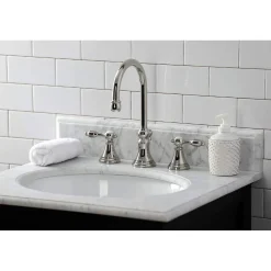 Kingston Brass KS298XTAL-P Tudor Widespread Bathroom Faucet with Brass Pop-Up