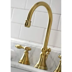 Kingston Brass KS298XTAL-P Tudor Widespread Bathroom Faucet with Brass Pop-Up