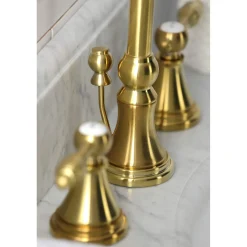 Kingston Brass KS298XTAL-P Tudor Widespread Bathroom Faucet with Brass Pop-Up