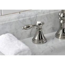 Kingston Brass KS298XTAL-P Tudor Widespread Bathroom Faucet with Brass Pop-Up