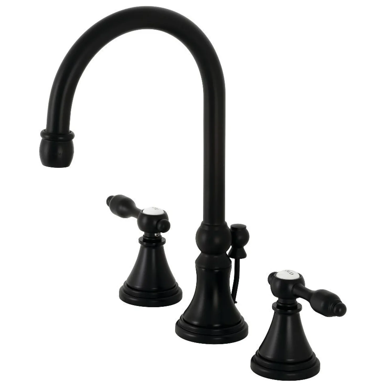 Kingston Brass KS298XTAL-P Tudor Widespread Bathroom Faucet with Brass Pop-Up