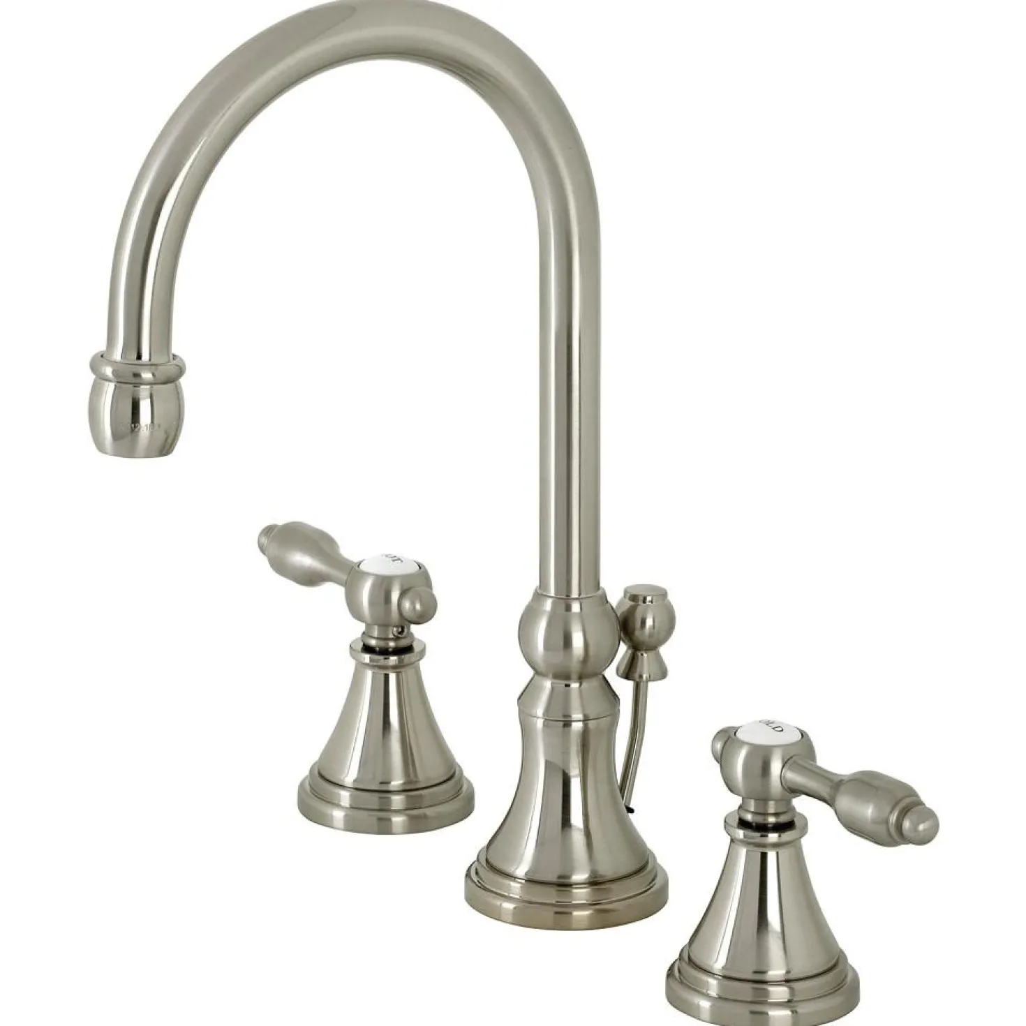 Kingston Brass KS298XTAL-P Tudor Widespread Bathroom Faucet with Brass Pop-Up