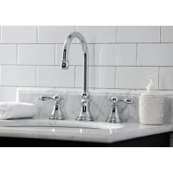 Kingston Brass KS298XTAL-P Tudor Widespread Bathroom Faucet with Brass Pop-Up