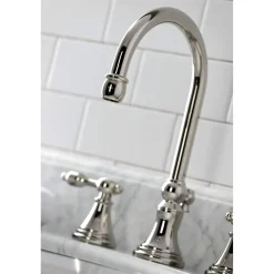 Kingston Brass KS298XTAL-P Tudor Widespread Bathroom Faucet with Brass Pop-Up