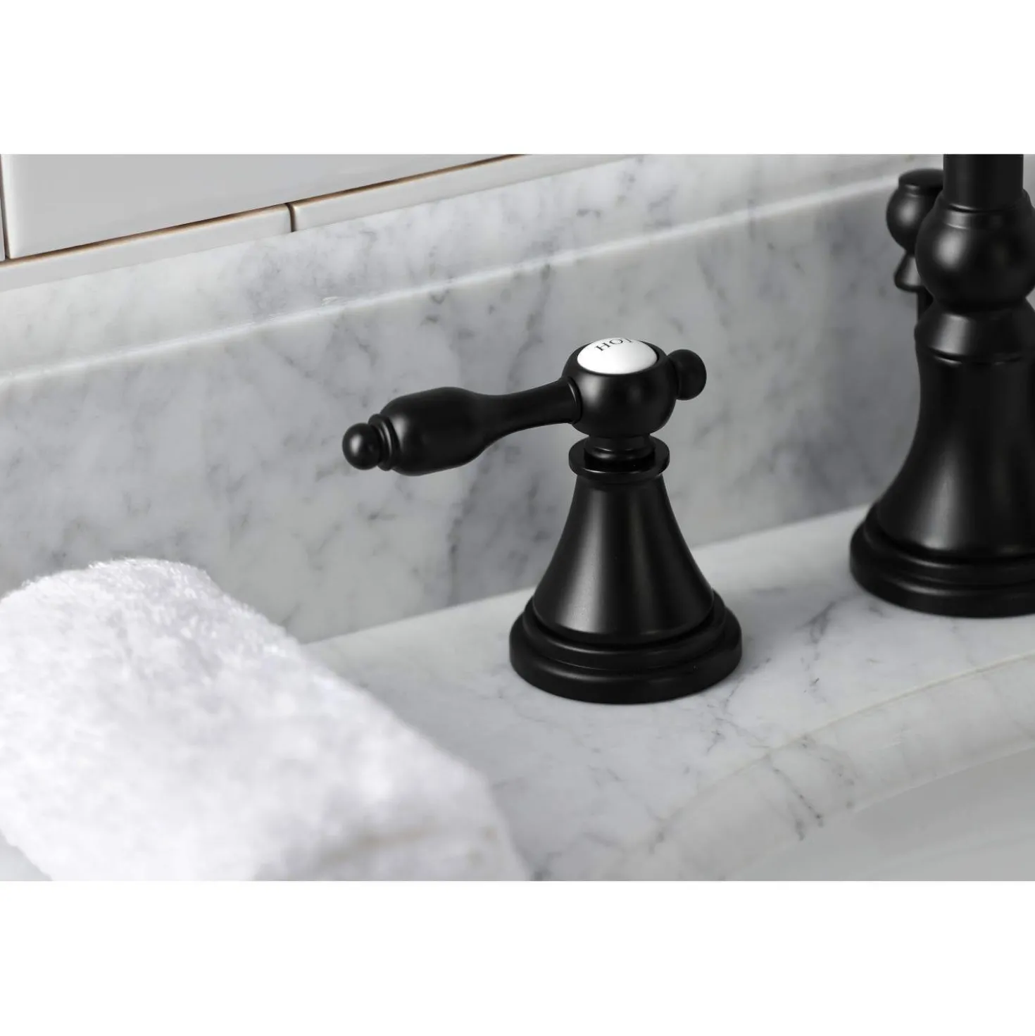 Kingston Brass KS298XTAL-P Tudor Widespread Bathroom Faucet with Brass Pop-Up