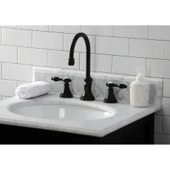 Kingston Brass KS298XTAL-P Tudor Widespread Bathroom Faucet with Brass Pop-Up