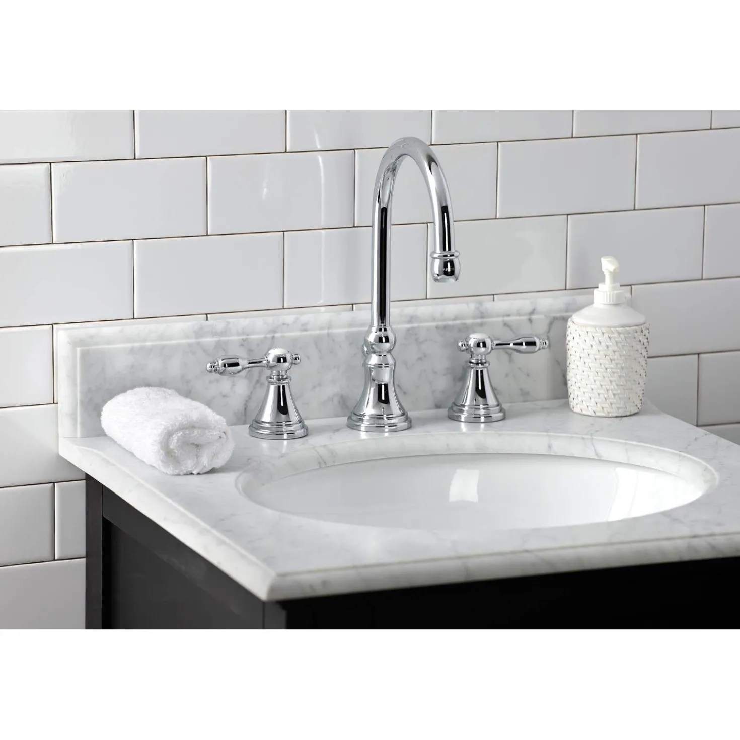 Kingston Brass KS298XTAL-P Tudor Widespread Bathroom Faucet with Brass Pop-Up