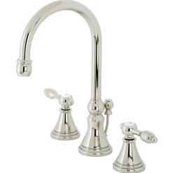 Kingston Brass KS298XTAL-P Tudor Widespread Bathroom Faucet with Brass Pop-Up
