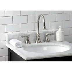 Kingston Brass KS298XTAL-P Tudor Widespread Bathroom Faucet with Brass Pop-Up