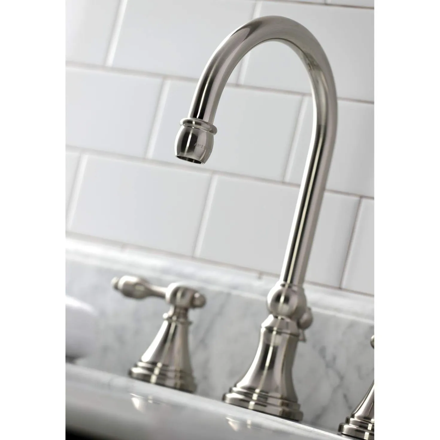 Kingston Brass KS298XTAL-P Tudor Widespread Bathroom Faucet with Brass Pop-Up
