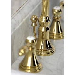 Kingston Brass KS298XTAL-P Tudor Widespread Bathroom Faucet with Brass Pop-Up