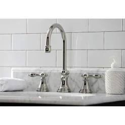 Kingston Brass KS298XTAL-P Tudor Widespread Bathroom Faucet with Brass Pop-Up