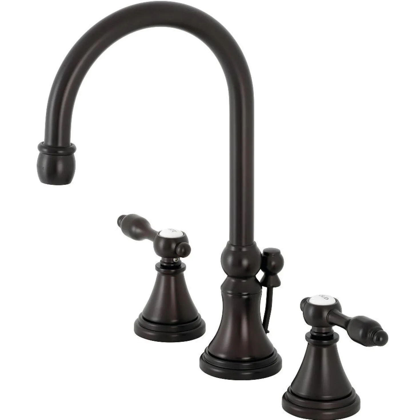 Kingston Brass KS298XTAL-P Tudor Widespread Bathroom Faucet with Brass Pop-Up