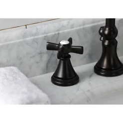 Kingston Brass KS298XZX-P Millennium Widespread Bathroom Faucet with Brass Pop-Up