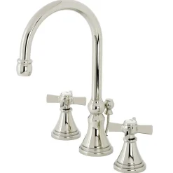 Kingston Brass KS298XZX-P Millennium Widespread Bathroom Faucet with Brass Pop-Up