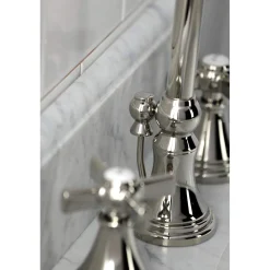 Kingston Brass KS298XZX-P Millennium Widespread Bathroom Faucet with Brass Pop-Up