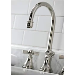 Kingston Brass KS298XZX-P Millennium Widespread Bathroom Faucet with Brass Pop-Up