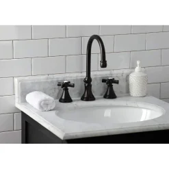 Kingston Brass KS298XZX-P Millennium Widespread Bathroom Faucet with Brass Pop-Up