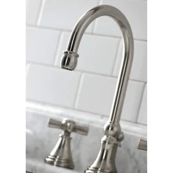 Kingston Brass KS298XZX-P Millennium Widespread Bathroom Faucet with Brass Pop-Up