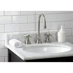 Kingston Brass KS298XZX-P Millennium Widespread Bathroom Faucet with Brass Pop-Up