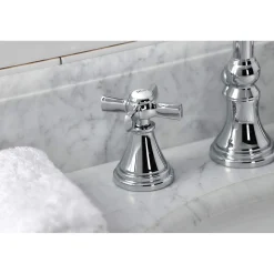 Kingston Brass KS298XZX-P Millennium Widespread Bathroom Faucet with Brass Pop-Up