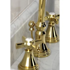 Kingston Brass KS298XZX-P Millennium Widespread Bathroom Faucet with Brass Pop-Up