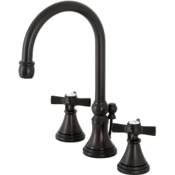 Kingston Brass KS298XZX-P Millennium Widespread Bathroom Faucet with Brass Pop-Up