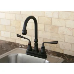Kingston Brass KS2495ZL Silver Sage Widespread ADA Bar Faucet in Oil Rubbed Bronze