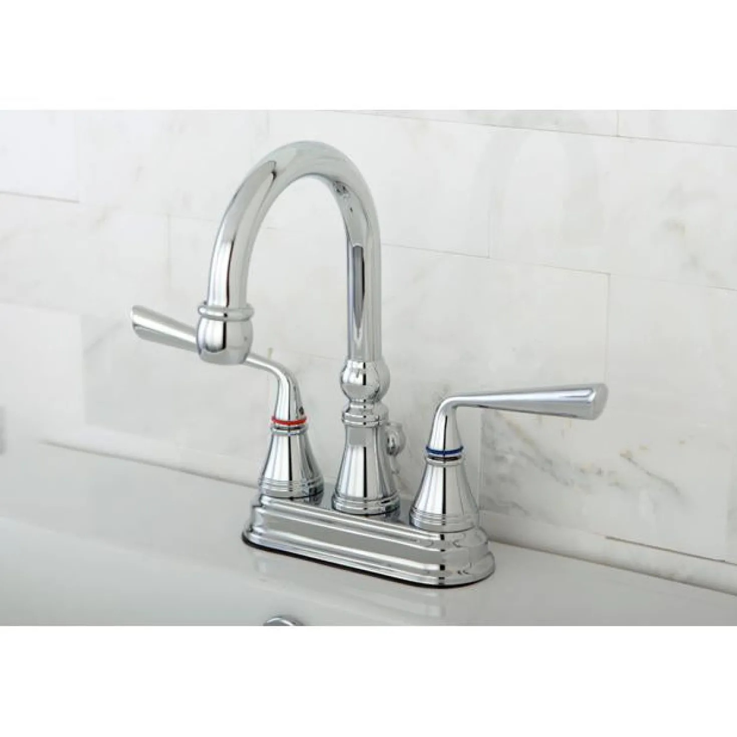 Kingston Brass KS2611ZL Silver Sage 4-inch ADA Lavatory Faucet in Polished Chrome