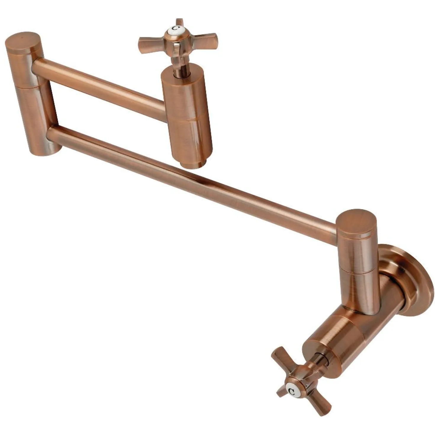Kingston Brass KS810ZXAC Millennium Wall Mount Pot Filler Kitchen Faucet, Antique Copper