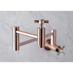 Kingston Brass KS810ZXAC Millennium Wall Mount Pot Filler Kitchen Faucet, Antique Copper