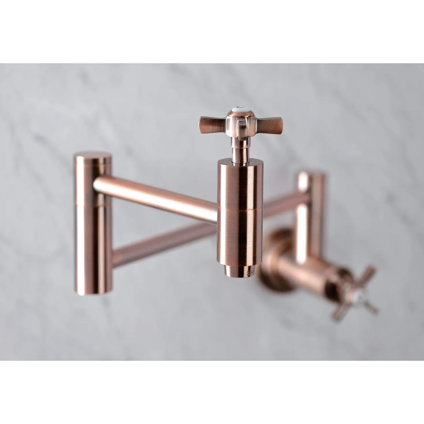 Kingston Brass KS810ZXAC Millennium Wall Mount Pot Filler Kitchen Faucet, Antique Copper