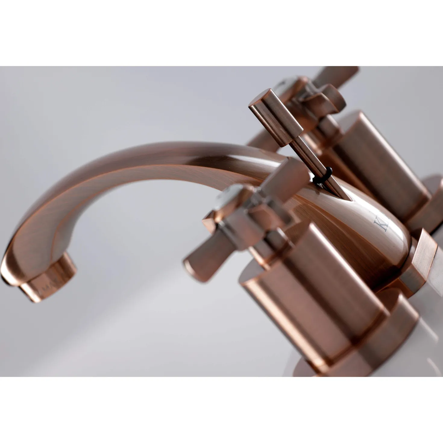 Kingston Brass KS494ZXAC Millennium 8 in. Widespread Bathroom Faucet, Antique Copper
