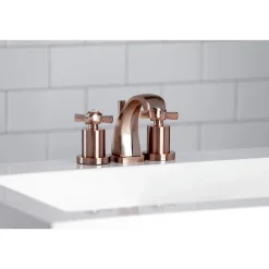 Kingston Brass KS494ZXAC Millennium 8 in. Widespread Bathroom Faucet, Antique Copper