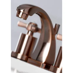 Kingston Brass KS494ZXAC Millennium 8 in. Widespread Bathroom Faucet, Antique Copper