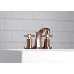 Kingston Brass KS494ZXAC Millennium 8 in. Widespread Bathroom Faucet, Antique Copper