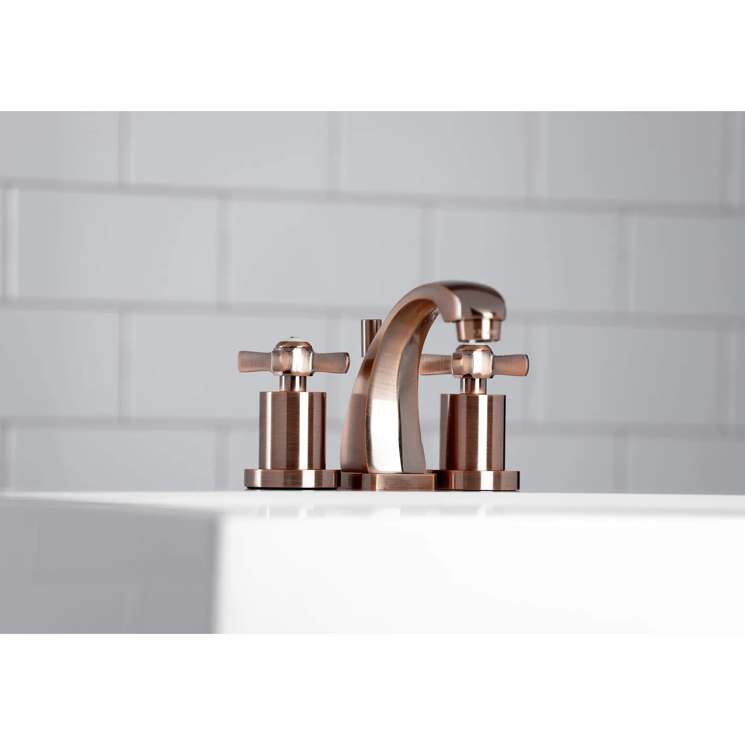 Kingston Brass KS494ZXAC Millennium 8 in. Widespread Bathroom Faucet, Antique Copper