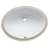 Kingston Brass LBO22178 Courtyard White China Undermount Bathroom Sink with Overflow Hole