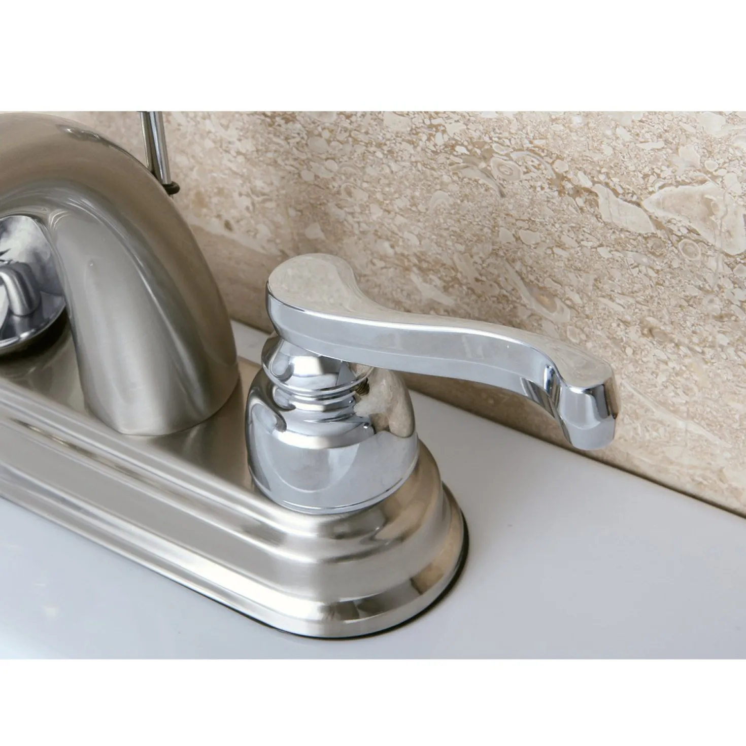 Kingston Brass Lever-Handle 4-Inch Centerset Bathroom Faucet