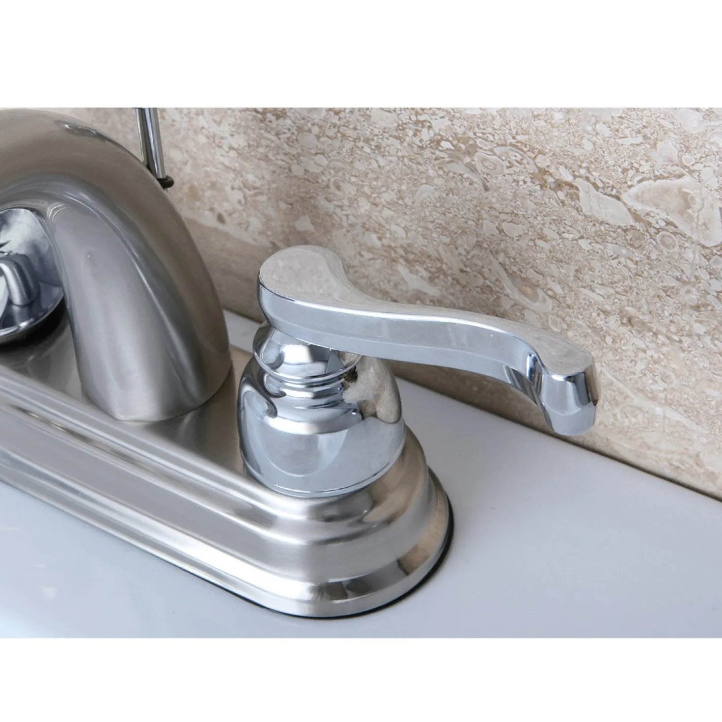 Kingston Brass Lever-Handle 4-Inch Centerset Bathroom Faucet