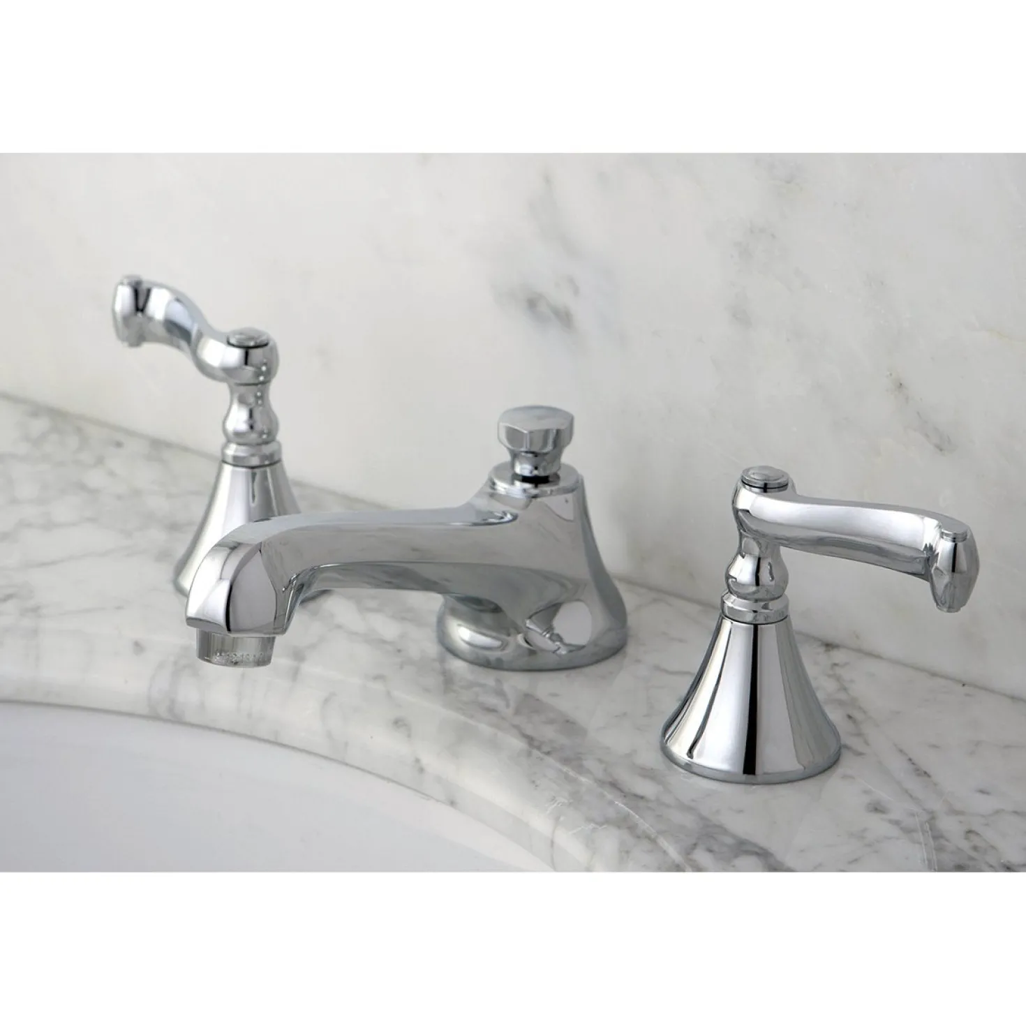 Kingston Brass Lever-Handle 8-Inch Widespread Bathroom Faucet