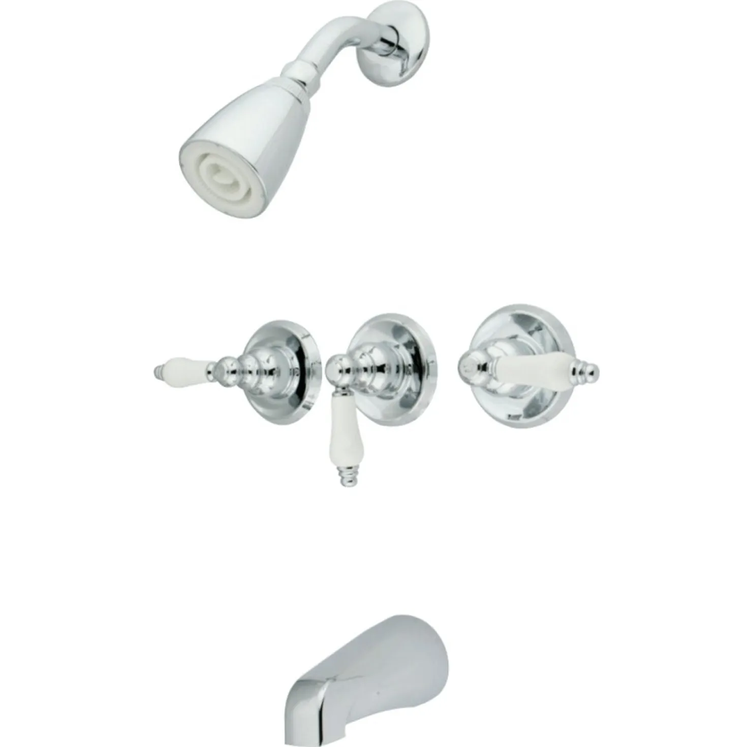 Kingston Brass 3-Lever Handles Tub and Shower Faucet