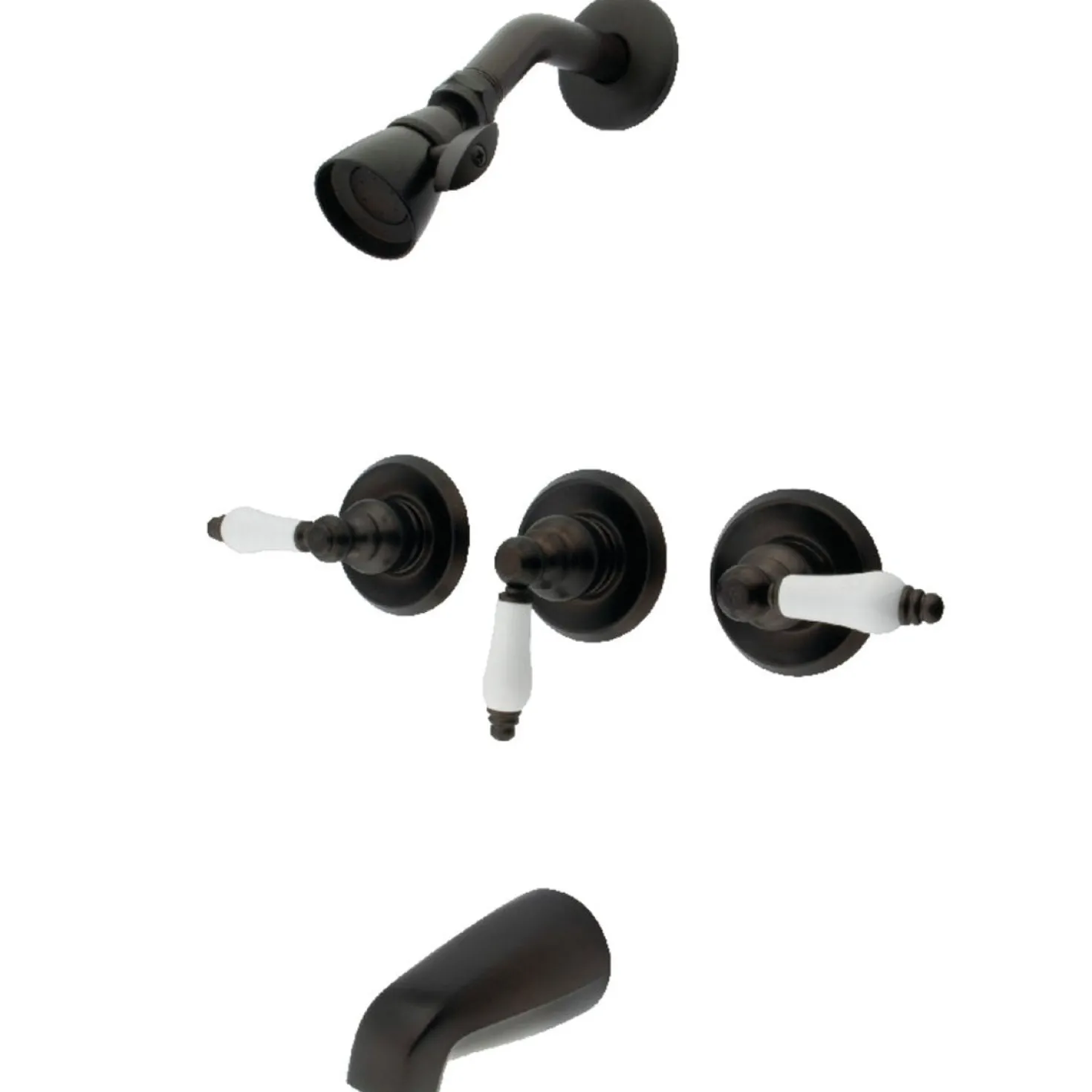 Kingston Brass 3-Lever Handles Tub and Shower Faucet