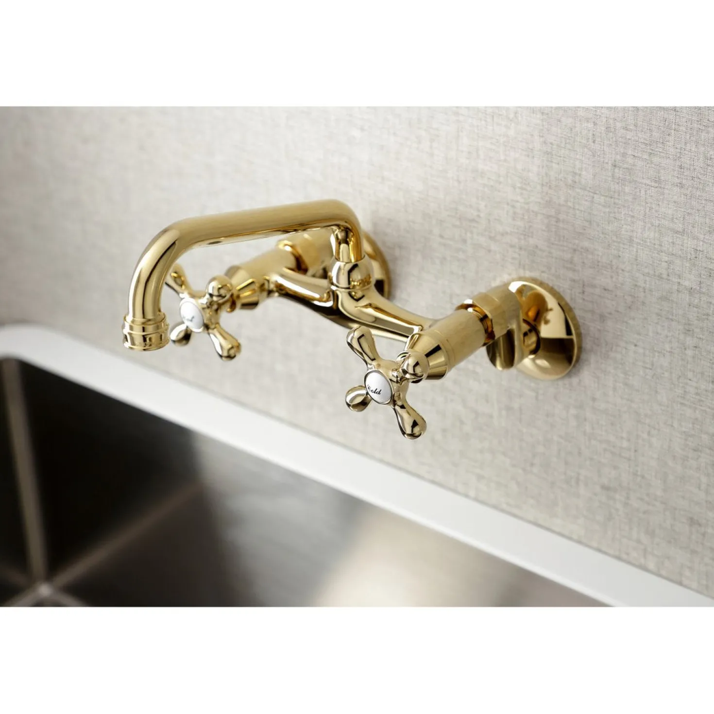 Kingston Brass Magellan 6" Adjustable Center Wall Mount Kitchen Faucet